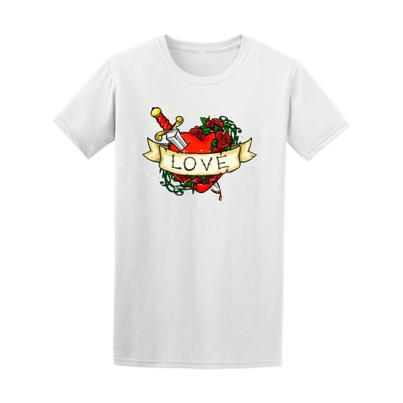 Love Heart Tattoo Tee Men's -Image by Shutterstock