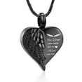 thumbnail image 1 of Love Heart Urn Necklace for Ashes Keepsake Memorial Cremation Jewelry Stainless Steel Angel Wing Ashes Holder Memorial Gift for Loss of Father/Mother/Pet, 1 of 6