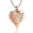thumbnail image 1 of Love Heart Urn Necklace for Ashes Keepsake Memorial Cremation Jewelry Stainless Steel Angel Wing Ashes Holder Memorial Gift for Loss of Father/Mother/Pet, 1 of 7