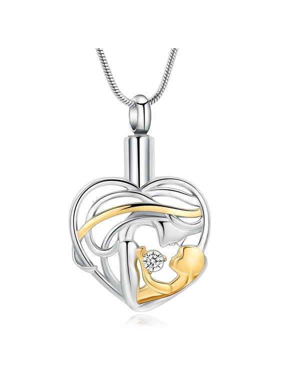 Love Heart Urn Necklace for Ashes for Mom / Grandma / Son Keepsake Memorial Cremation Jewelry Heart Urn Locket Ashes Holder Memorial Urn Jewelry