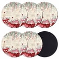 thumbnail image 1 of Love Heart Valentine's Coasters Set of 6, Absorbent Coasters for Drinks, Eucalyptus Botanical Red Pink Retro Coaster for Desk Coffee Table Protection, Home Decor House Warming Gifts 4", 1 of 8