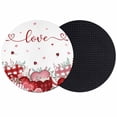 thumbnail image 1 of Love Heart Valentine's Day Coasters Set of 2, Absorbent Coasters for Drinks, Eucalyptus Botanical Red Pink Coaster for Desk Coffee Table Protection, Home Decor House Warming Gifts 4", 1 of 8