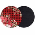 thumbnail image 1 of Love Heart Valentines Day Coasters Set of 2, Absorbent Coasters for Drinks, Botanical Eucalyptus Red Plaid Coaster for Desk Coffee Table Protection, Home Decor House Warming Gifts 4", 1 of 8
