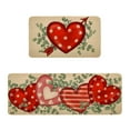 thumbnail image 1 of Love Heart Valentines Kitchen Mats Set of 2, Home Decor Low-Profile Kitchen Rugs for Floor - 16x24 and 16x43 Inch, 1 of 5