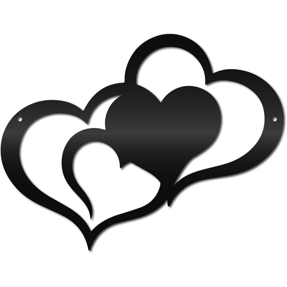 Love Heart Wall Art Metal Hearts Wall Decoration Sign Ornament Wall Hanging Minimalist Sculpture Artwork for Valentine's Day Bedroom Living Room Decor Housewarming Gift Black 11.8 x 9 Inch DIY