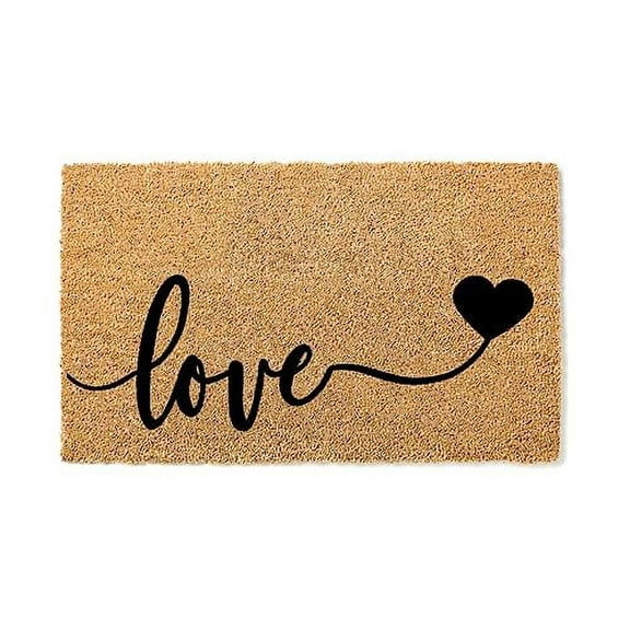 Love Heart Welcome Premium Coir Doormat