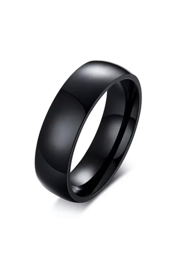 Love Heart White Cz Band Mens Women's Black Plating Stainless Steel Couple Rings