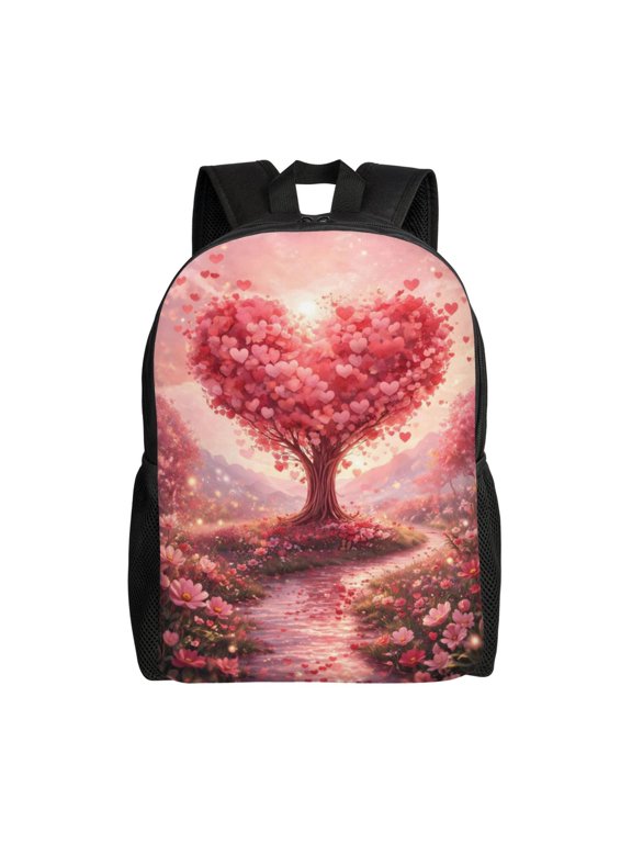 Love Hearts Backpack Full Front Print Travel Laptop Bag for Men and Women
