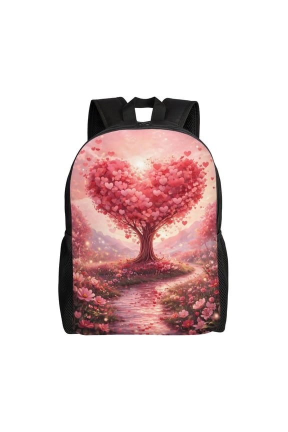 Love Hearts Backpack Full Front Print Travel Laptop Bag for Men and Women