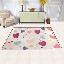 Love Hearts Colorful Area Floor Mats Soft Large Nursery Rugs Non-Slip Foam Carpets Living Room Doormat for Bedroom Dinning Decor 36" x 24"