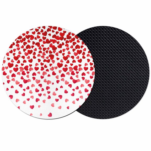 Love Hearts Fallen Coasters Set of 2, Absorbent Coasters for Drinks, Valentines Day Red Loving Coaster for Desk Coffee Table Protection, Home Decor House Warming Gifts 4"
