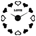 thumbnail image 1 of Love Hearts Frameless Wall Clock Stickers, DIY Modern Decorative Clocks for Living Room, Bedroom, Office - Easy to Install, Large 3D Clock Design (Black,37in), 1 of 6