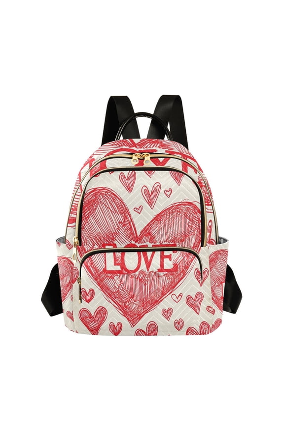 Love Hearts Travel Laptop Backpack Casual Daypack Lightweight Bookbag Compartment for Business