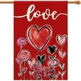 thumbnail image 1 of Love Hearts Valentine Day Garden Flag Vertical Double Sided Burlap, Spring House Flag Indoor Outdoor Garden Yard Decoration 28x40 Inch DF011-28, 1 of 1