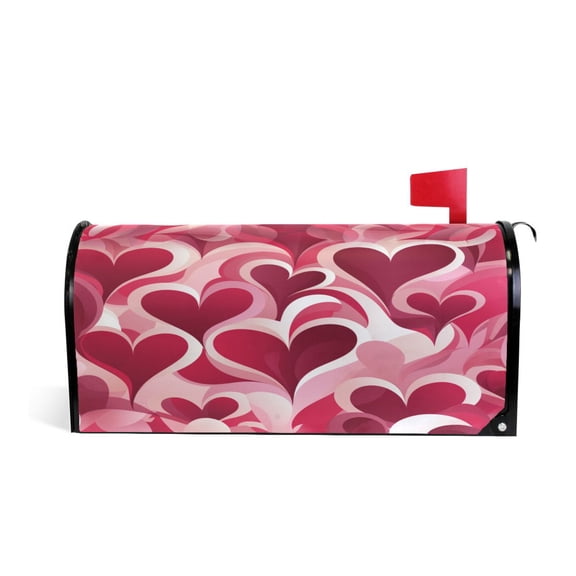 Love Hearts in Valentine Magnetic Mailbox Covers Post Box Wraps Garden Yard Decor 18"x 20.8"