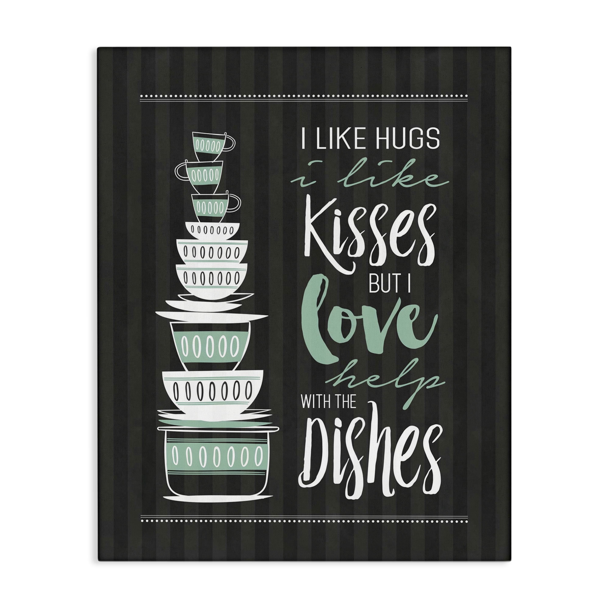 Love Help With Dishes Canvas Wall Art, design by Lettered and Lined