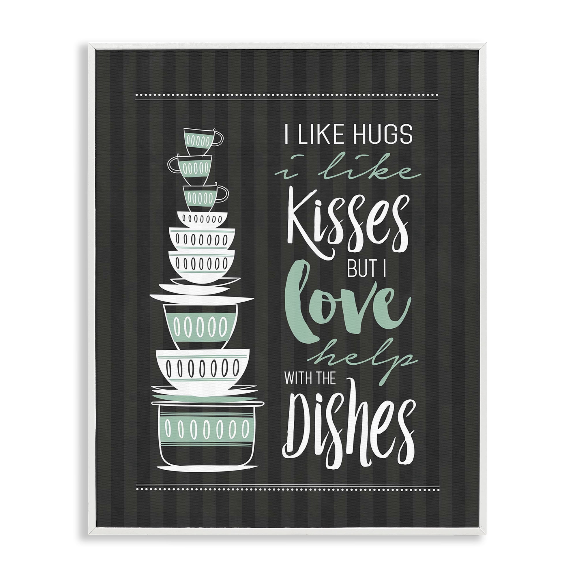 Love Help With Dishes White Framed Giclee Art, design by Lettered and Lined