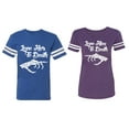 thumbnail image 1 of Love Her Him To Death Matching Couple Cotton Jerseys (Men Royal / Women Purple) (Men XXL / Women S), 1 of 3