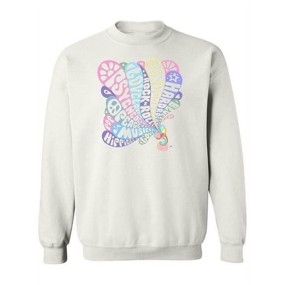 Love. Hippie. Music. Peace. Sweatshirt Women -Image by Shutterstock, Female XX-Large