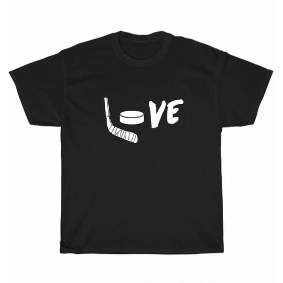 Love Hockey Ice Hockey T-Shirt Winter Sports Hockey Fans Unisex Tee Gift