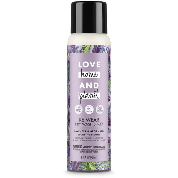 Love Home and Planet Dry Wash Spray, Lavender & Argan Oil, 6.76 fl oz