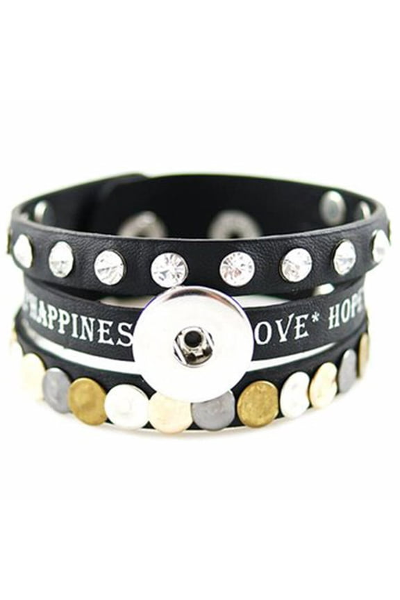 Love, Hope, Happiness Bracelet Snap Jewelry Fits 18MM 20MM Ginger Charm Buttons