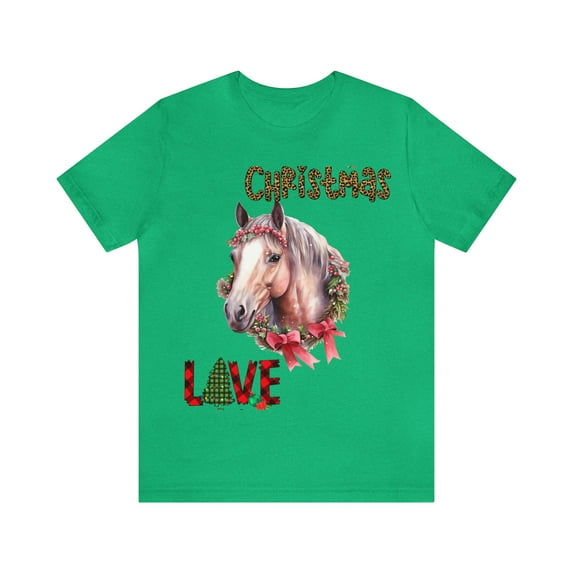Love Horse Christmas Unisex Jersey Short Sleeve Tee