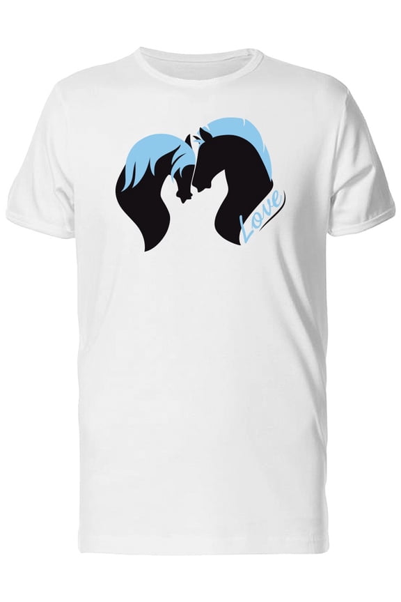 Love Horses Blue Mane T-Shirt Men -Image by Shutterstock, Male XX-Large