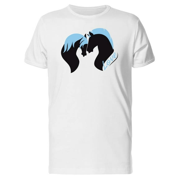 Love Horses Blue Mane T-Shirt Men -Image by Shutterstock, Male x-Large