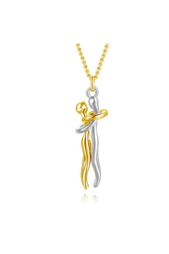 Love Hug Necklace Unisex Men Women Couple Jewelry Simple Temperament Clavicle Chain Valentines Day Lover Gift