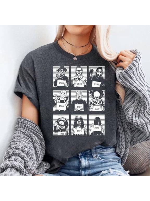 Love is All I Need Squad Shirt Women Novelty Horror Movies T-Shirt Scary Graphic Short Sleeve Top, Men's And Women's Graphic Tee 100% Cotton by TBun, Full Sizes S-5XL