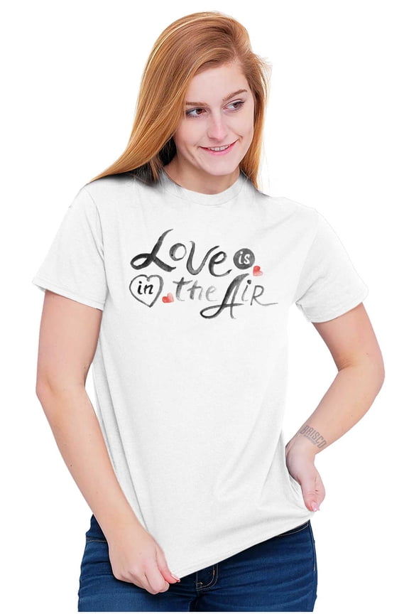 Love In Air Valentines Day Romance Women's Plus Size Graphic Tee Brisco Brands 2X
