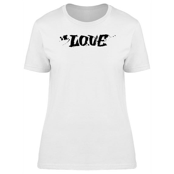 Love In Black Grunge Brush T-Shirt Women -Image by Shutterstock, Female Medium