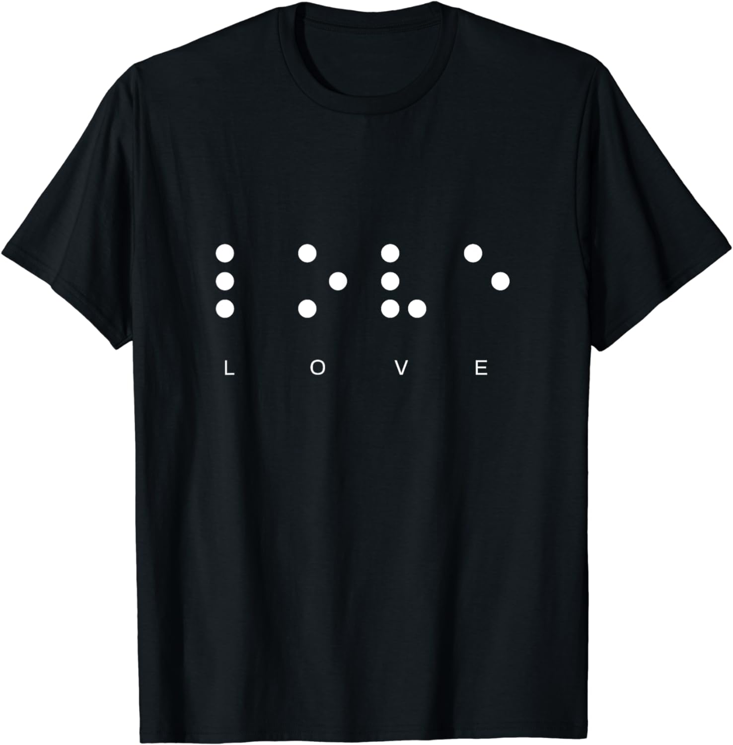 Love In Braille Words For The Blind And Visually Impaired T-Shirt ...