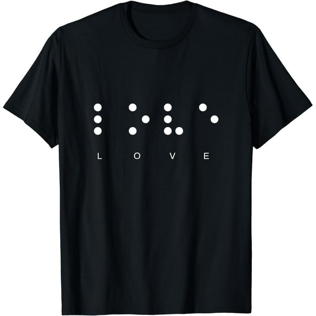 Love In Braille Words For The Blind And Visually Impaired T-Shirt ...