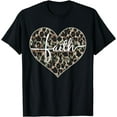 thumbnail image 1 of Love In Faith Christian Graphic Tees Camo Leopard Heart T-Shirt, 1 of 4