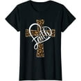 thumbnail image 1 of Love In Faith Tees Christian Religious Leopard Cheetah Cross Women T-Shirt, 1 of 3