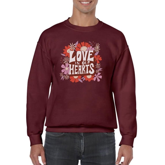 Love In Our Hearts... Sweatshirt Men -Smartprints Designs, Male 4X-Large