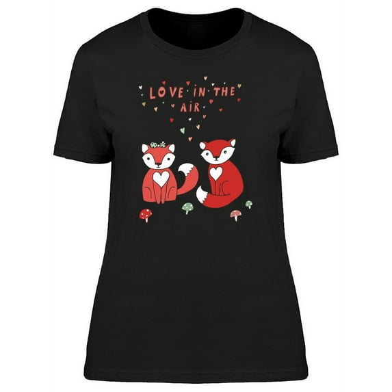 Love In The Air Cute Foxes T-Shirt Women -Image by Shutterstock, Female Small