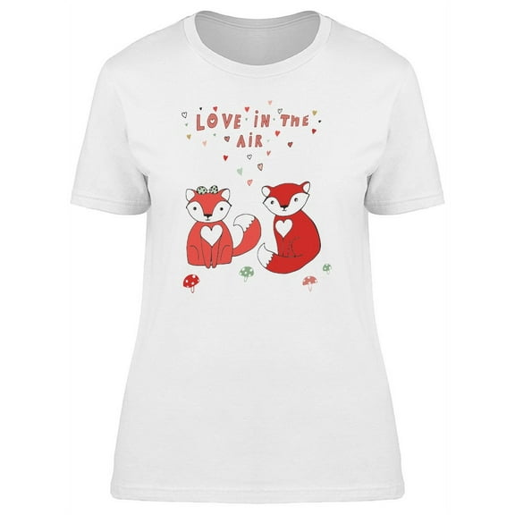 Love In The Air Cute Foxes T-Shirt Women -Image by Shutterstock, Female x-Large