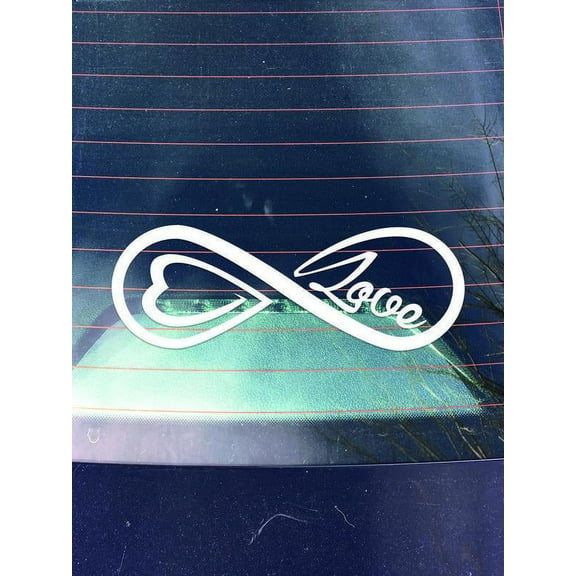 Love Infinity Vinyl Decal Sticker | Cars Trunks Vans SUVs Laptops Windows Walls Cups | White | 7 X 2.5 | KCD2162
