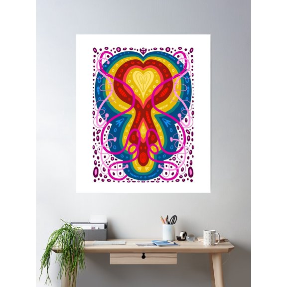 Love: Inside View Poster Wall Art, Modern Wall Decor For Living Room Bedroom, 12x18 UNFRAMED