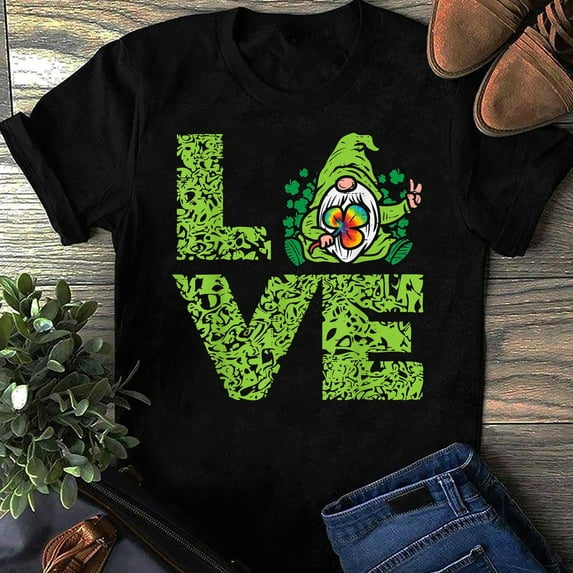 Love Irish Gnome Tie Dye Shamrock St Patrick Day Hippie Gift T-Shirt - St Patrick’s Day Shirt, St Patrick’s Day T-shirt, Irish T-Shirt,