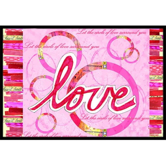 Love Is A Circle Valentines Day Indoor & Outdoor Mat, 24 x 36 in.