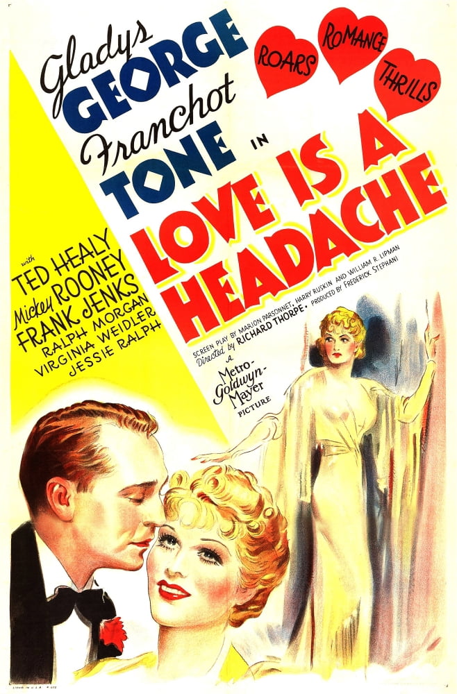 Love Is A Headache U Canvas Art -  (24 x 36)