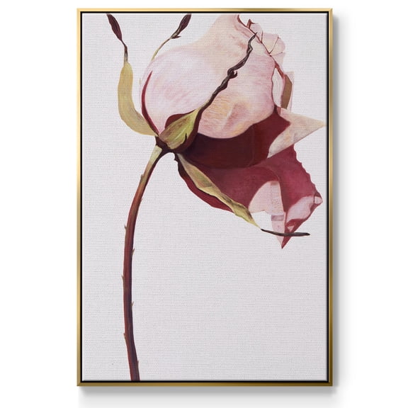 Love Is A Rose I Framed Premium Gallery Wrapped Canvas - Ready to Hang - 17 x 25 - Gold Floating Frame