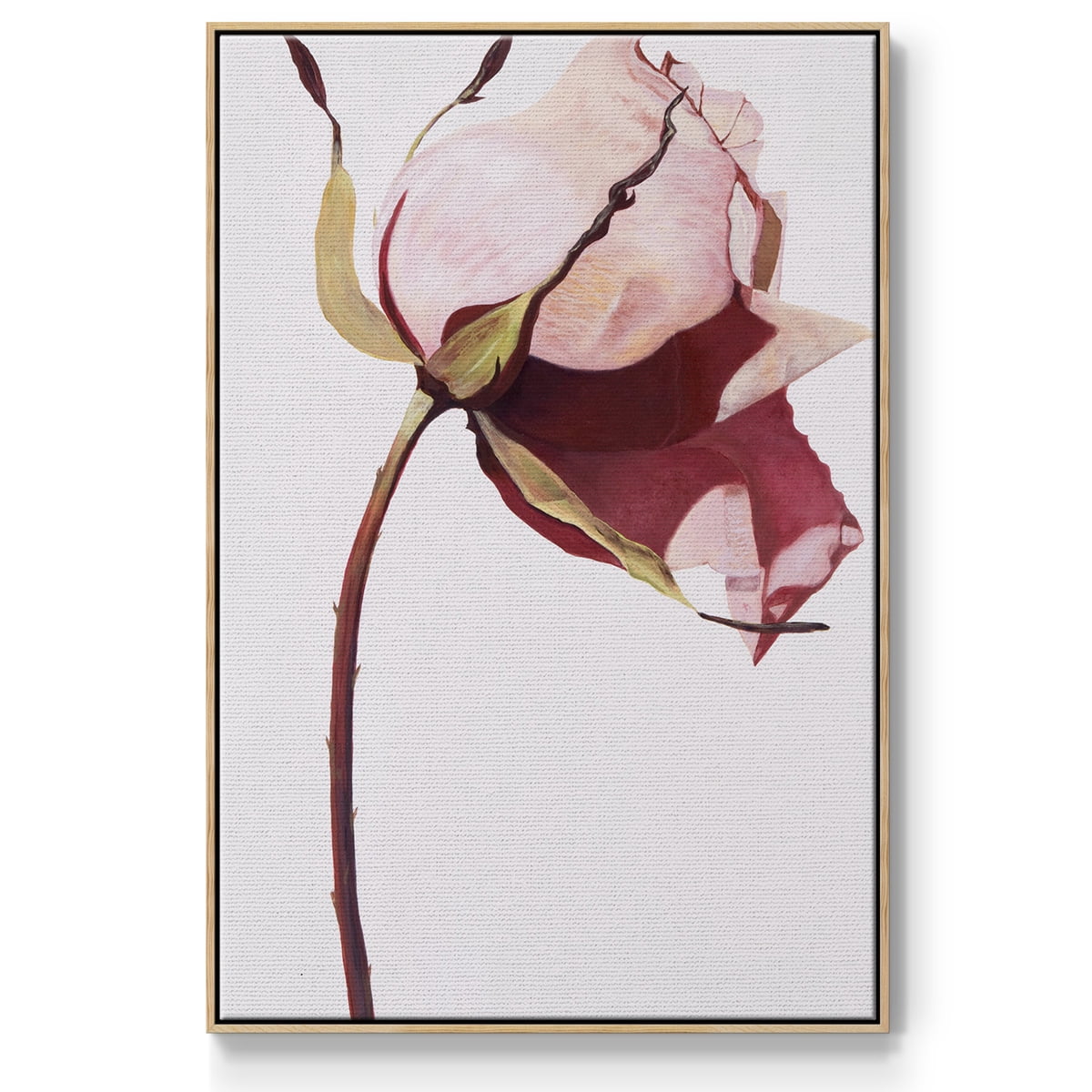 Love Is A Rose I Framed Premium Gallery Wrapped Canvas - Ready to Hang - 17 x 25 - Natural Wood Floating Frame