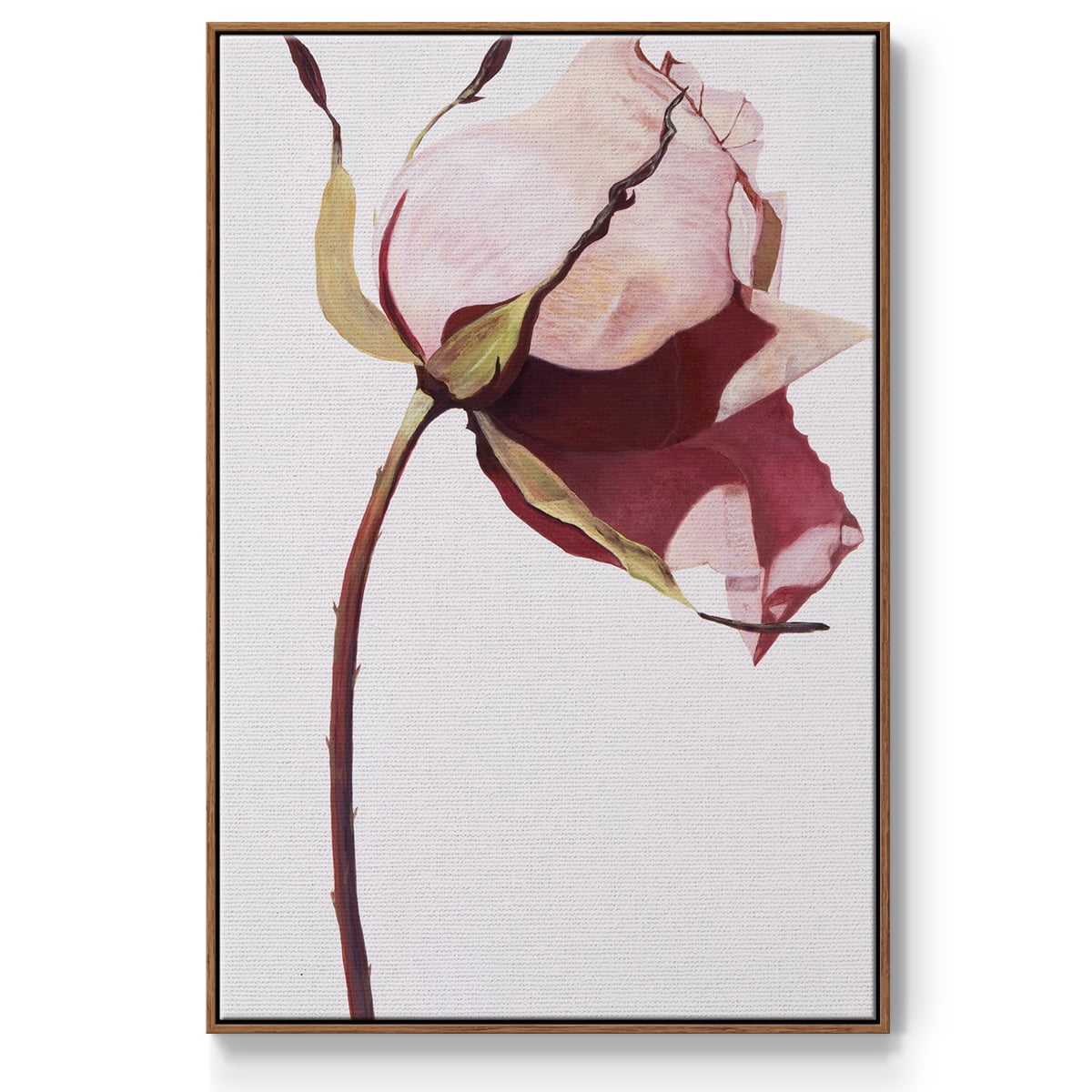 Love Is A Rose I Framed Premium Gallery Wrapped Canvas - Ready to Hang - 17 x 25 - Walnut Floating Frame