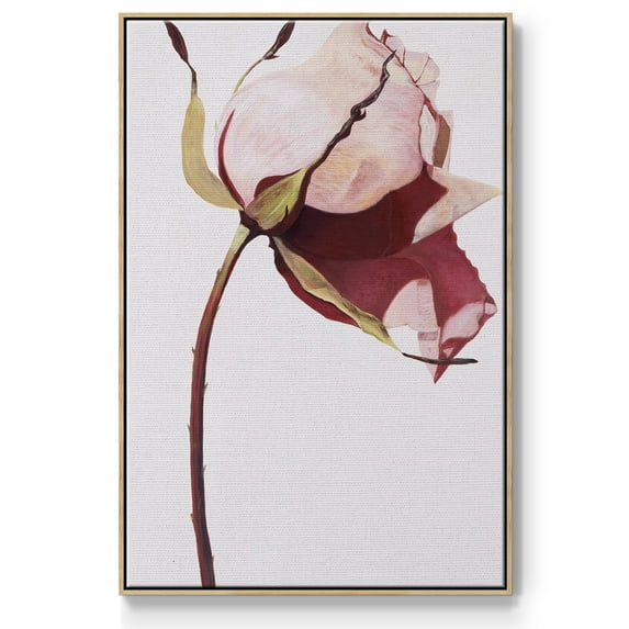 Love Is A Rose I Framed Premium Gallery Wrapped Canvas - Ready to Hang - 27 x 41 - Natural Wood Floating Frame