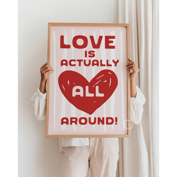 Love Is All Around Red Heart Poster Art